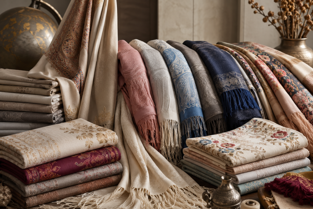 Premium wool shawls exporter from India