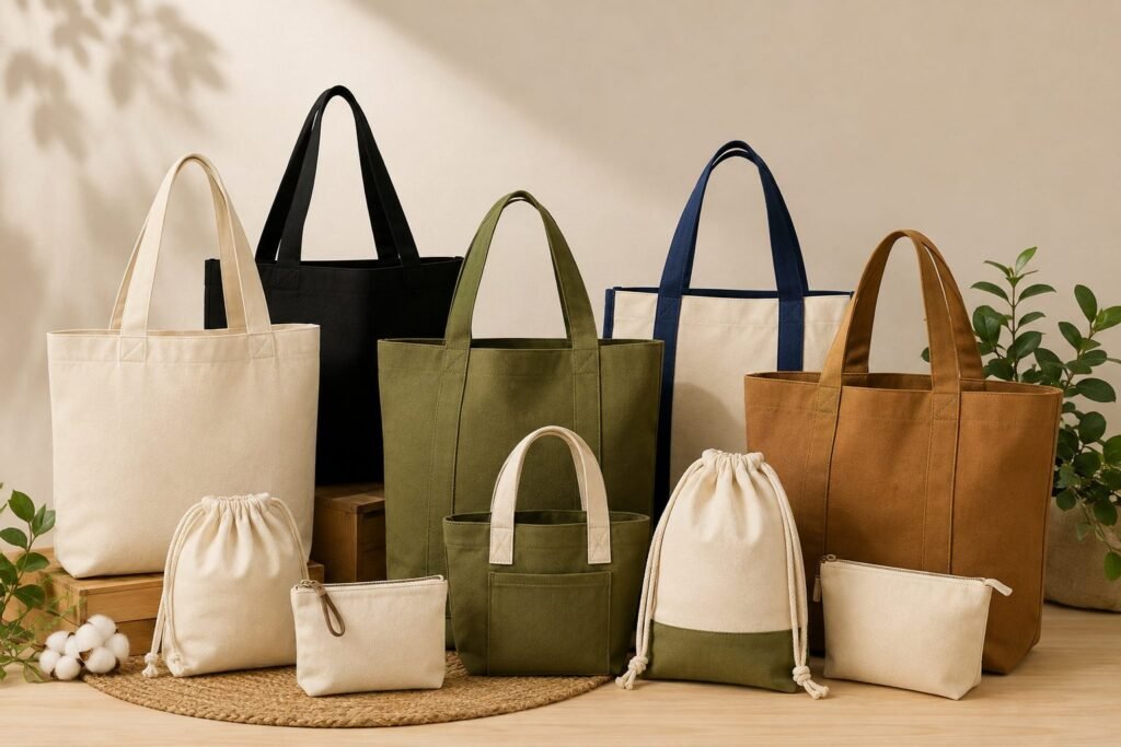 Canvas Bags Manufacturer in India producing custom cotton canvas bags for international buyers