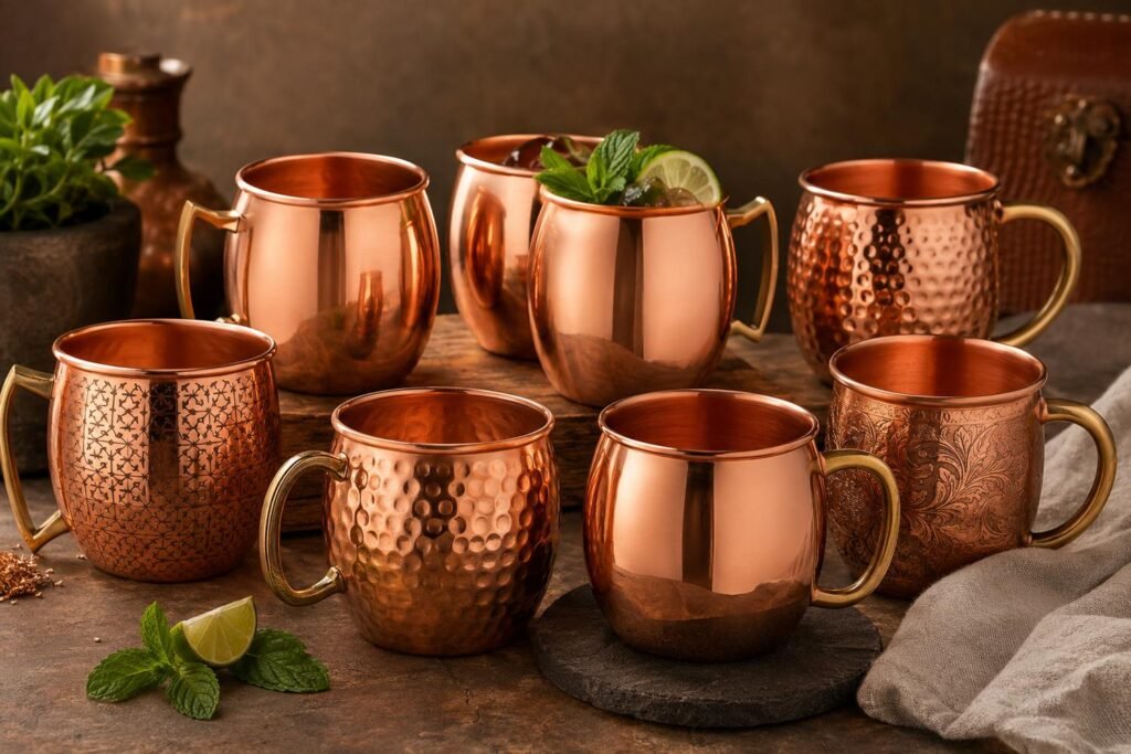 Premium copper mugs exporter from India supplying handcrafted copper mugs for hospitality, retail, and global importers