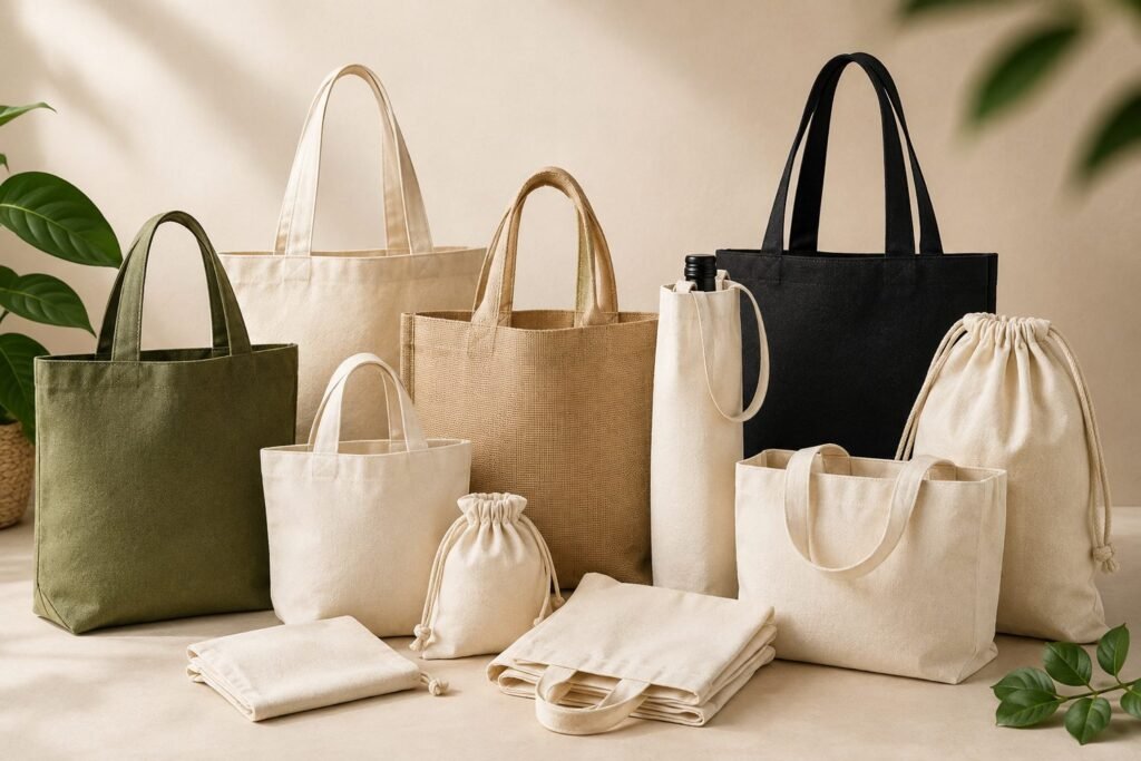 Custom Cotton Bags Manufacturer in India producing customized bags for international buyers