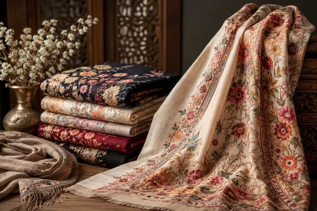 Embroidered shawl manufacturer and exporter in India