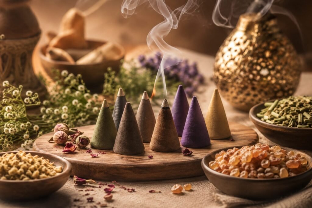 Incense cones manufactured and exported from India by Scalane Global