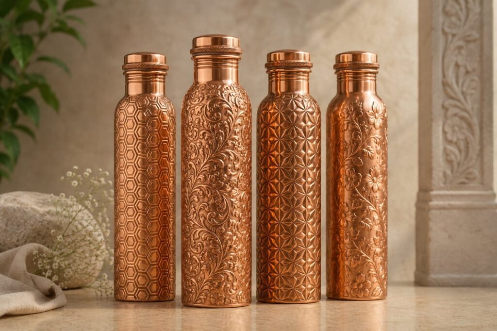 Embossed Copper Bottle Manufacturer & exporter