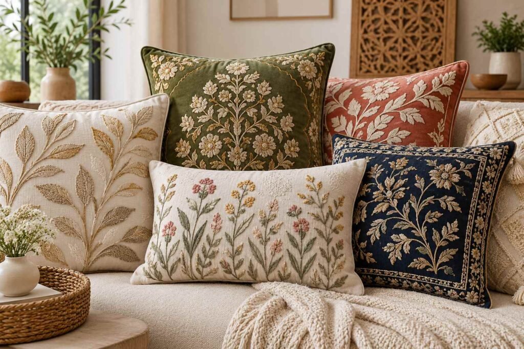 Embroidered Cushion Covers Manufacturer in India